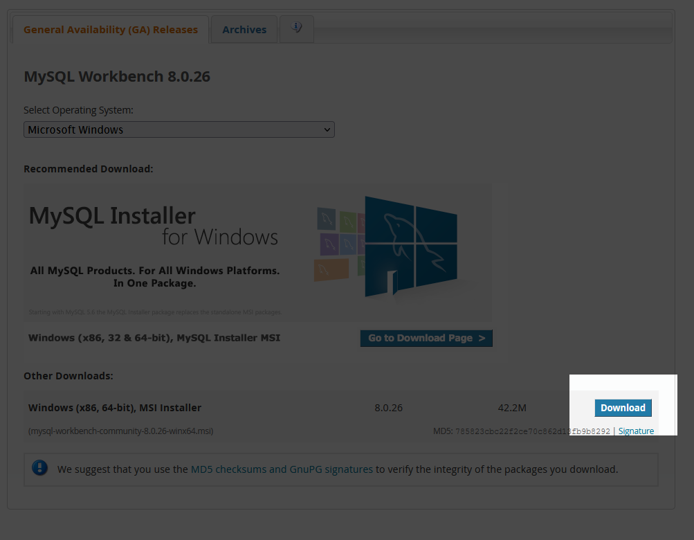 MySQL Workbench Download