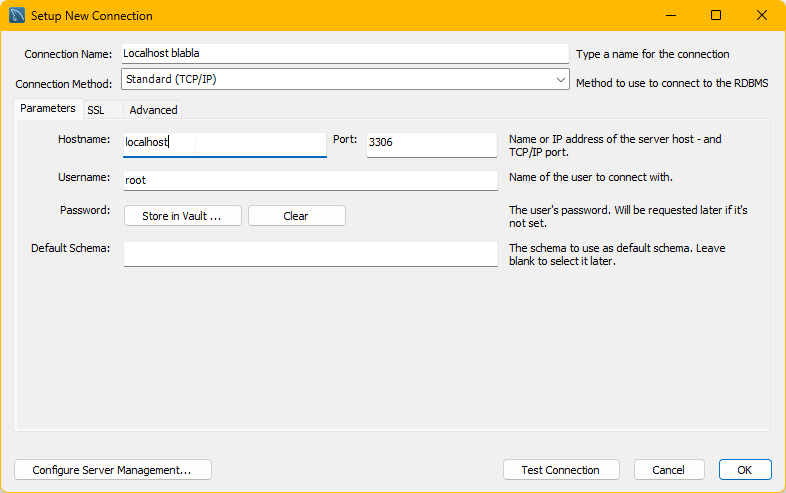 MySQL Workbench Connections