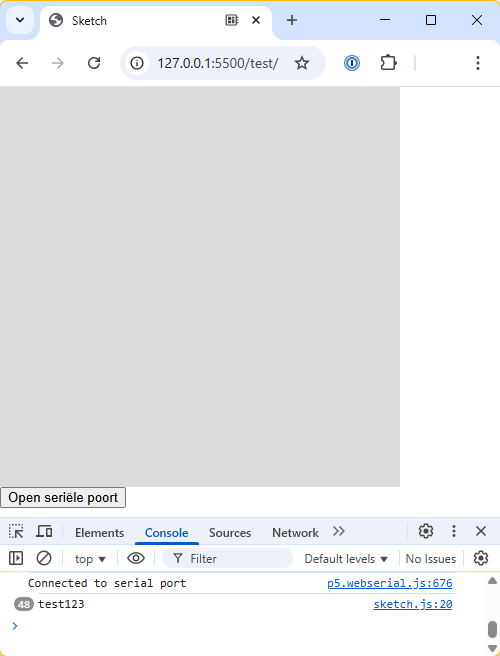 WebSerial poort openen